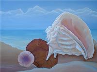 Conch Shell No. 2, a painting by American Nature Painter, Judith A. Maddox Saylor at JAMS Artworks.