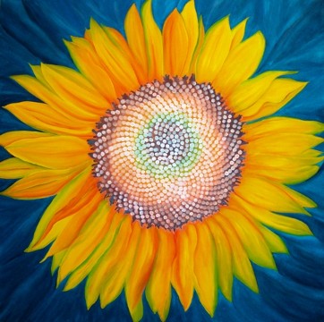 Fibonacci Sunflower, No. 1, Fibonacci Sunflower Series, American Nature Painter Judith Saylor Fibonacci Sunflower, No. 1, Fibonacci Sunflower Series, American Nature Painter Judith Saylor